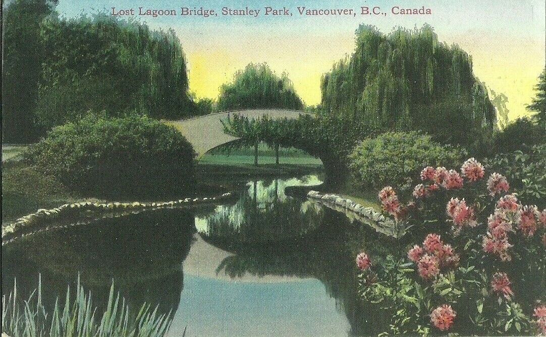 House Clearance - VANCOUVER B.C. CANADA LOST LAGOON BRIDGE STANLEY PARK C1945 COAST PUBLISHING CO