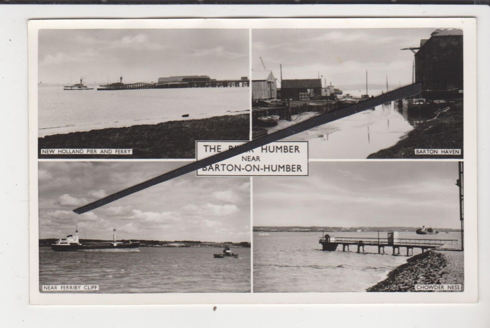 House Clearance - STANLEY SMITH PHOTO POSTCARD ; RIVER HUMBER NEAR BARTON ON HUMBER, INCL BOATS.