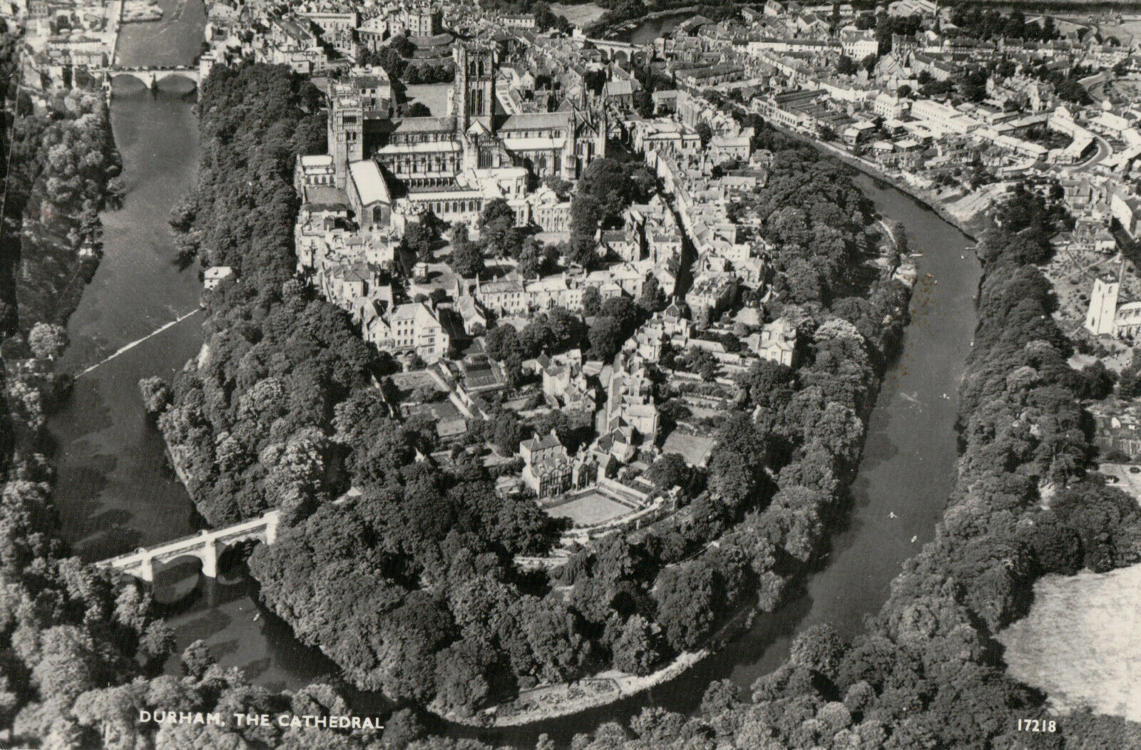 House Clearance - Service Aerial View of Cathedral, Castle, University, River Wear,  Durham