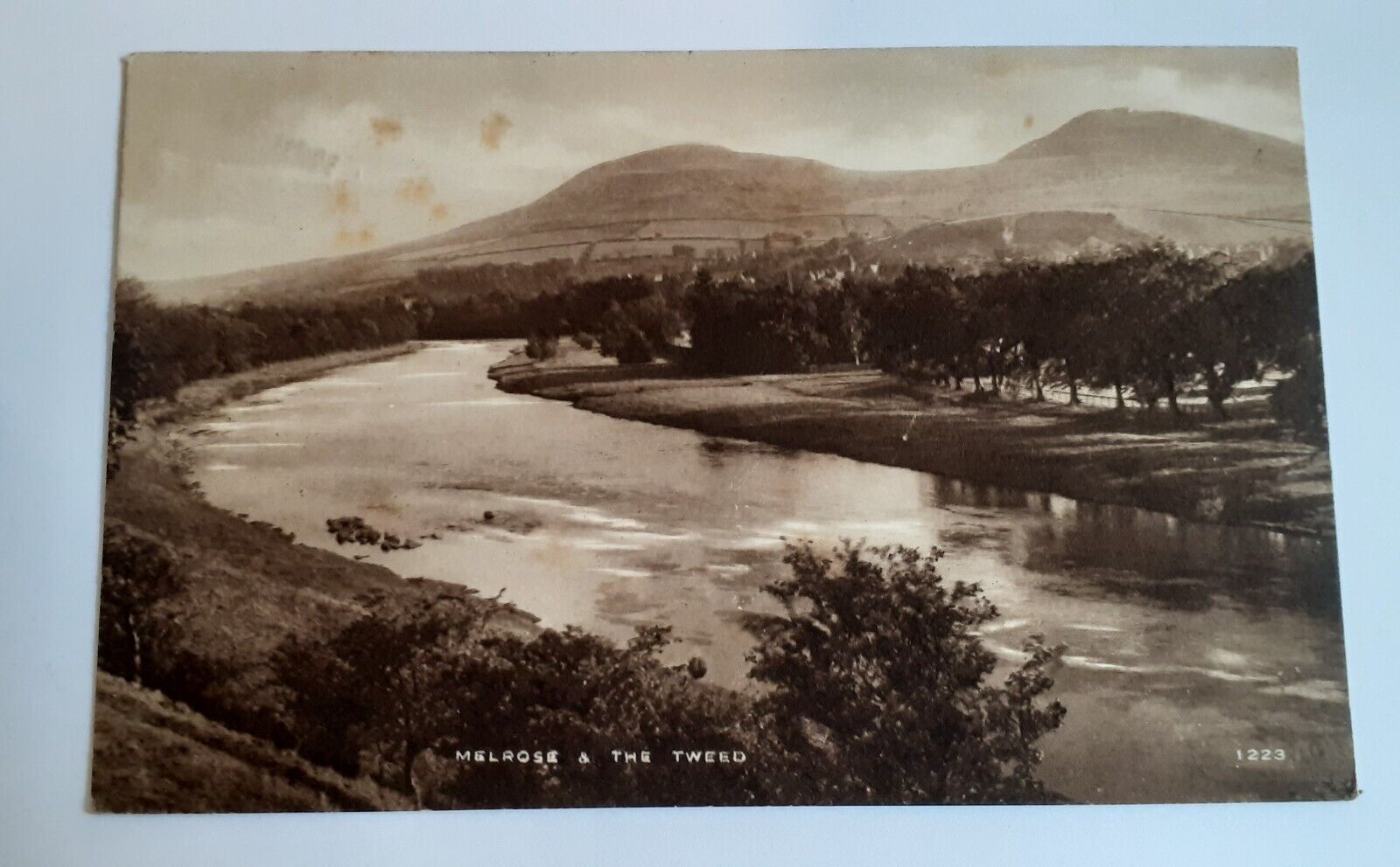 House Clearance - A.R. EDWARDS PHOTO POSTCARD - MELROSE & THE TWEED- POSTED 1929