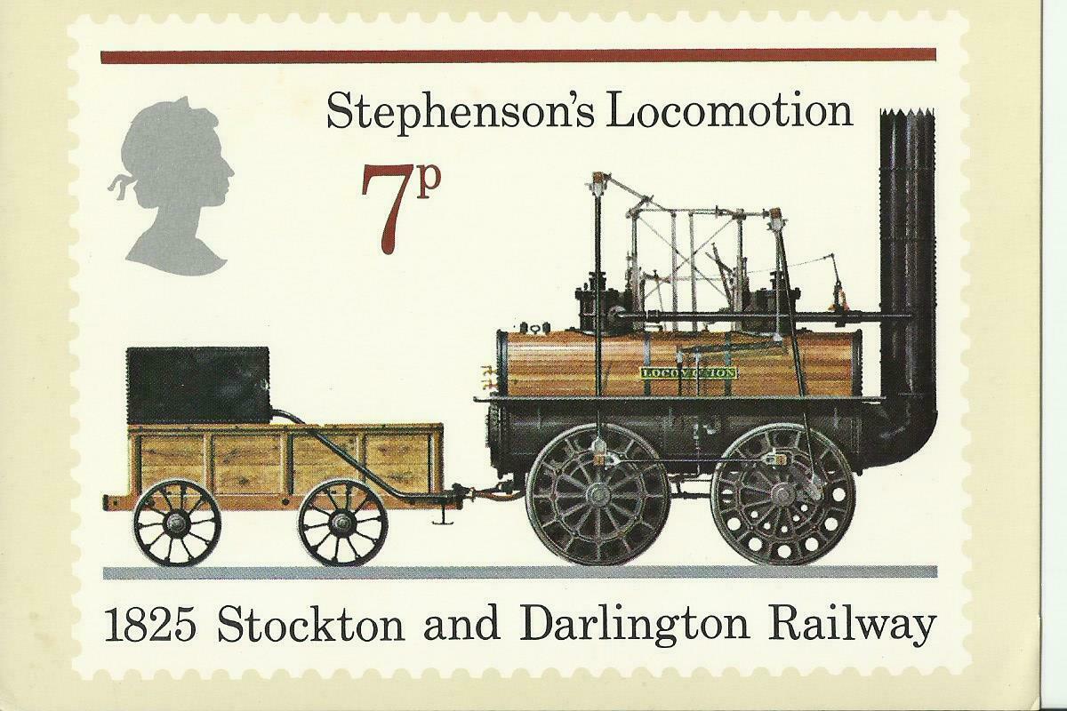 House Clearance - Railway Service Stockton & Darlington Post Office Stamp Card 1975 Art B Craker