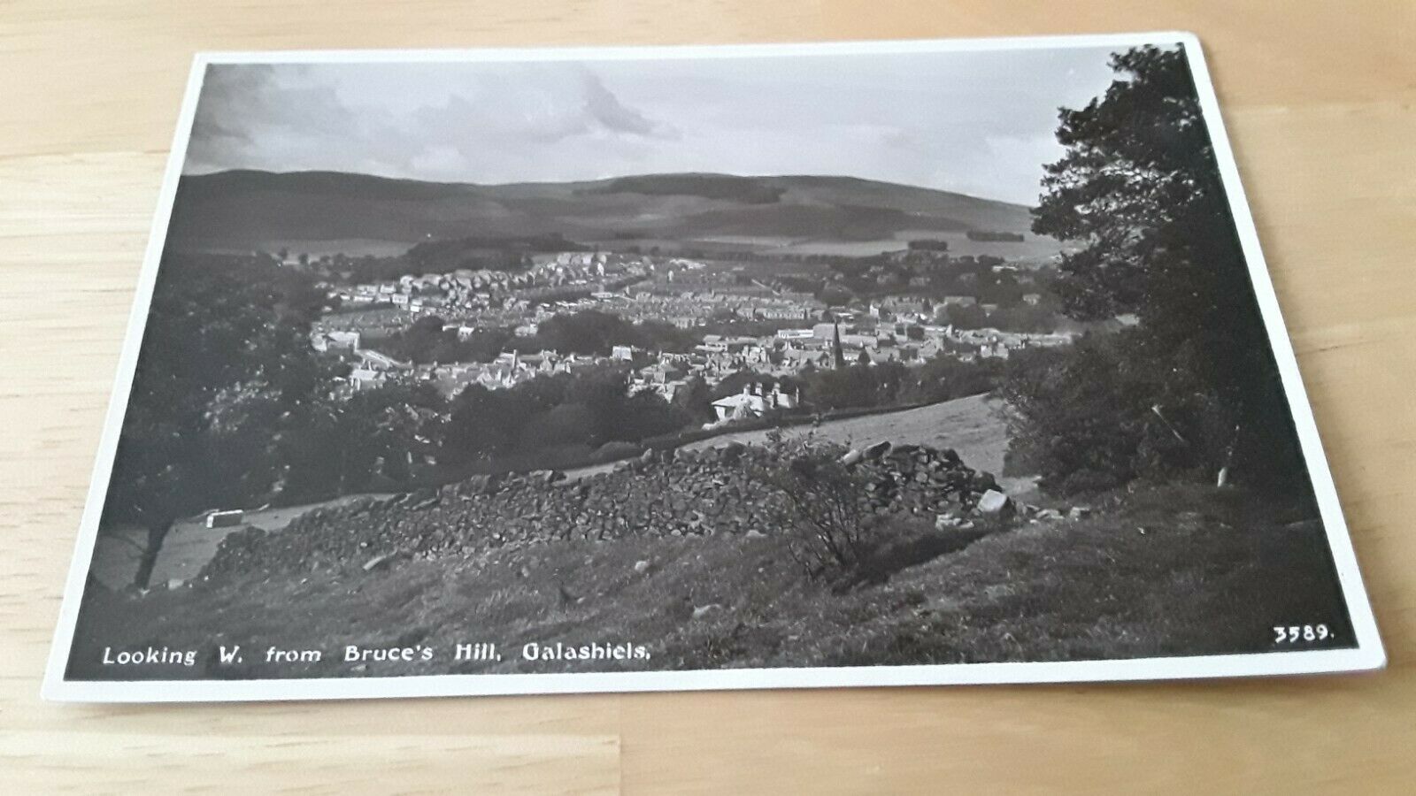 House Clearance - Galashiels Looking  West from Bruce's Hill, nr  Lauder,   Edwards RPPC Selkirk