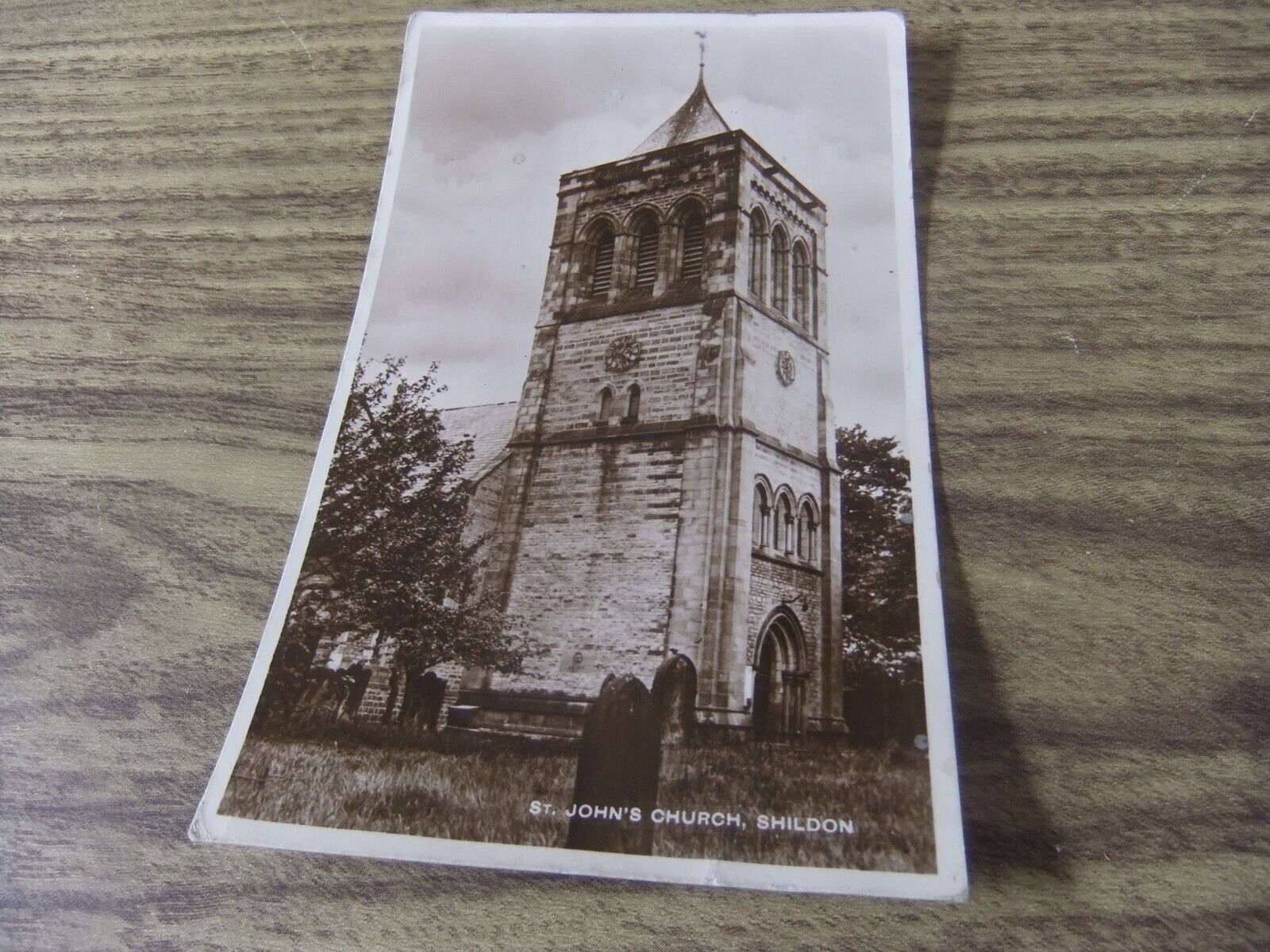House Clearance -  POSTCARD ST JOHNS CHURCH SHILDON COUNTY DURHAM POSTED IN 1946