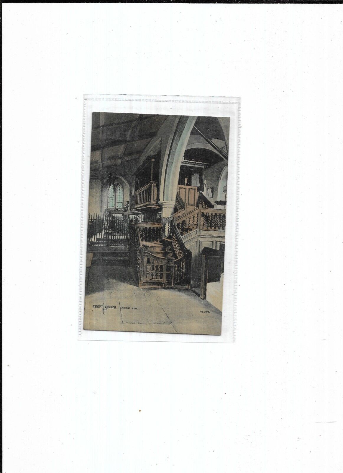 House Clearance - Co Durham Service No.569 "Croft Church. Ancient Pew" Postmarked 1911
