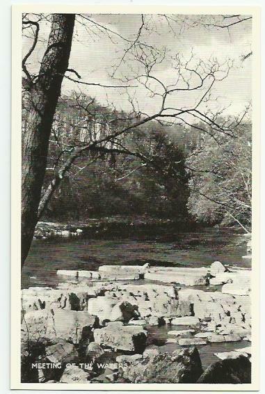 House Clearance - B & W RPPC of the Meeting of the Waters, Barnard Castle, Teesdale, County Durham