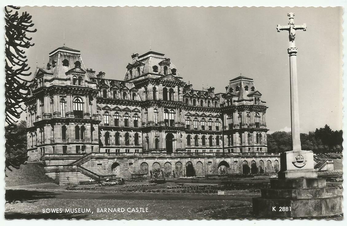 House Clearance - B & W RPPC of the Bowes Museum, Barnard Castle, County Durham