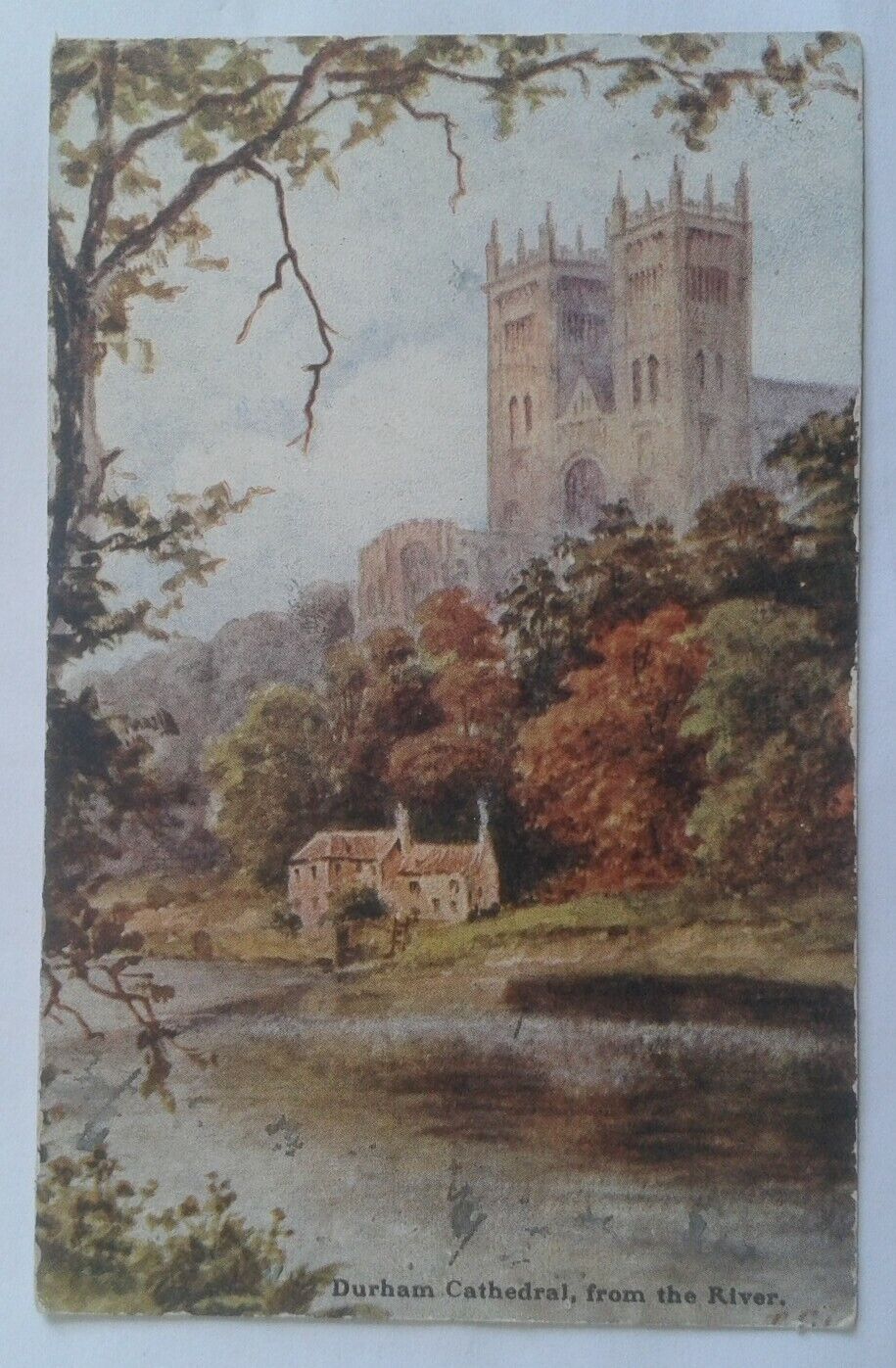House Clearance - OLD POSTCARD OF DURHAM CATHEDRAL FROM RIVER , postally used 1907    T GUY