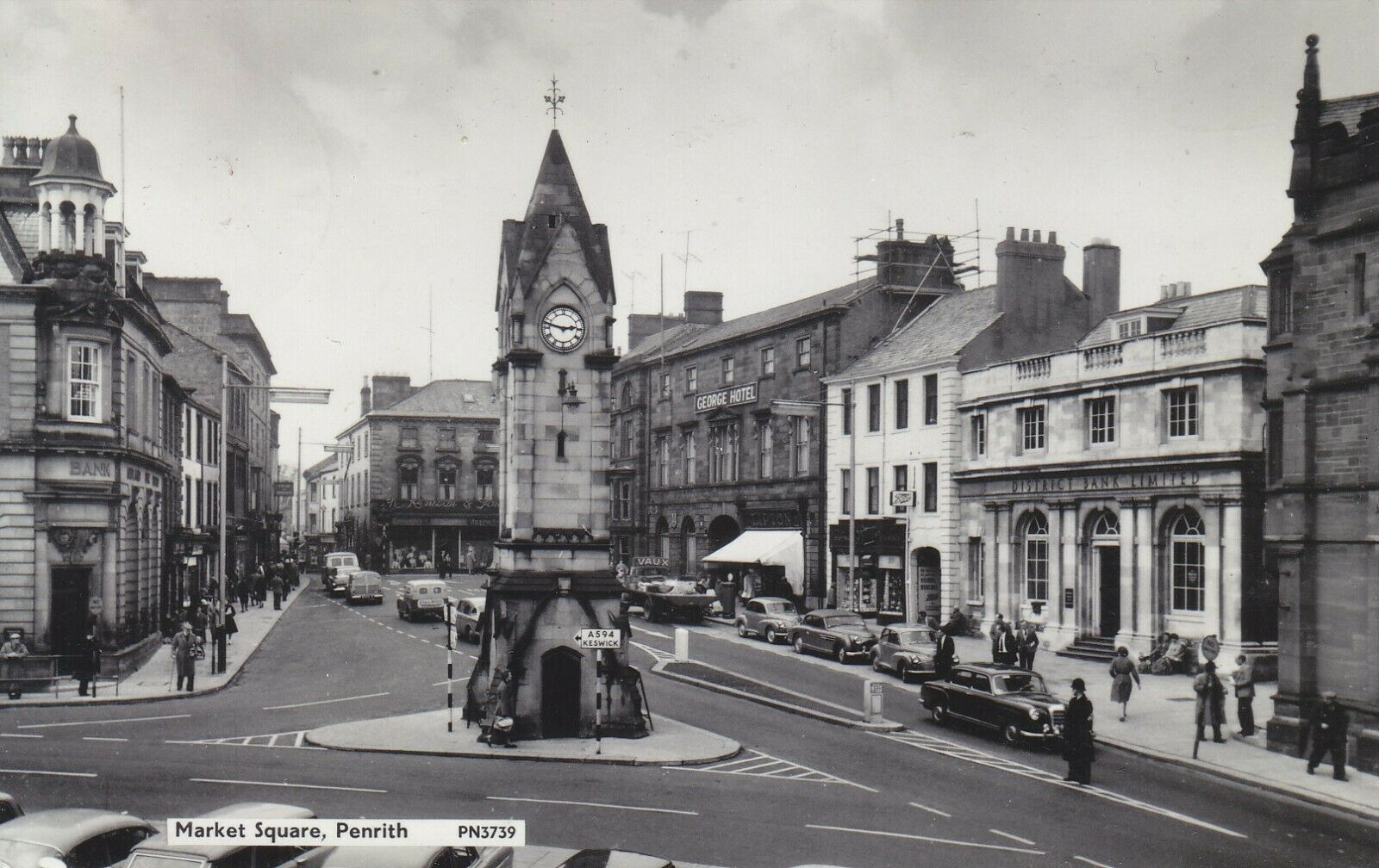 House Clearance - PENRITH MARKET SQUARE FINE OLD REAL PHOTO POSTCARD