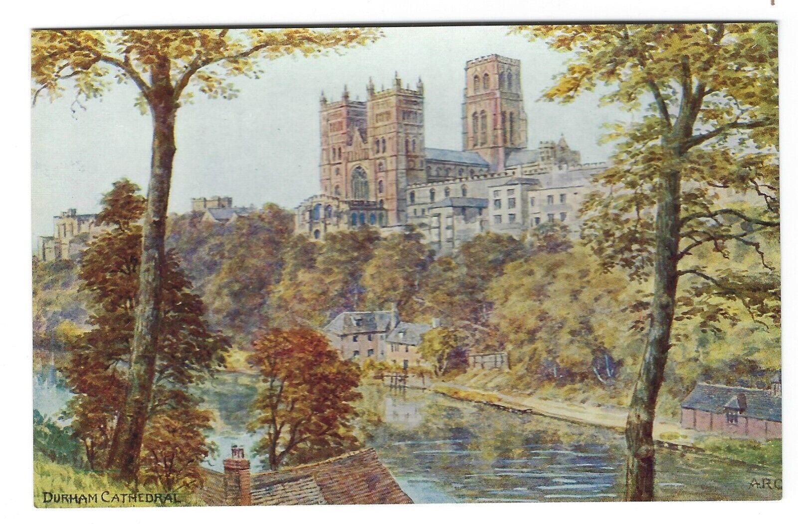 House Clearance - A R Quinton Durham card; Salmon 3401. Durham Cathedral. pristine