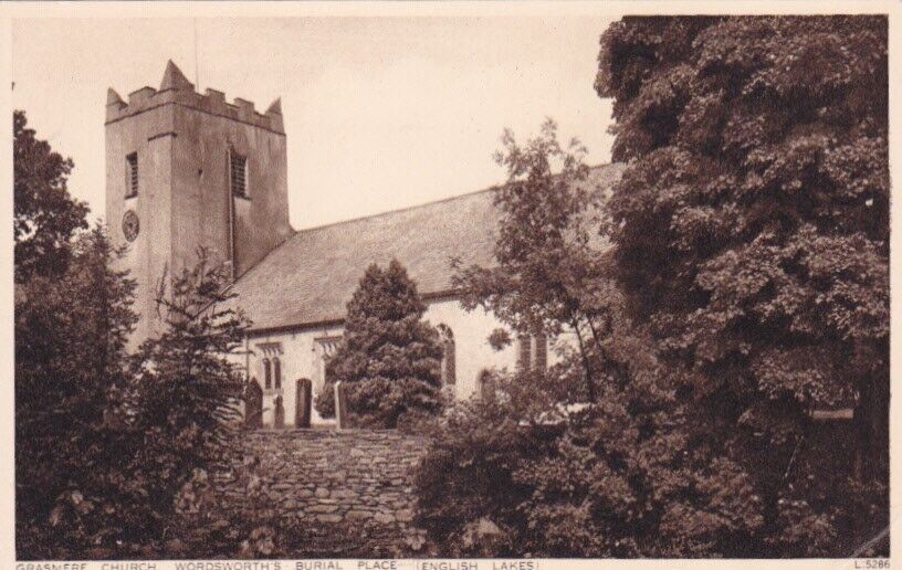 House Clearance - POSTCARD GRASMERE CHURCH WORDWORTHS BURIAL LAKE DISTRICT KESWICK HOTEL EXCLUSIVE