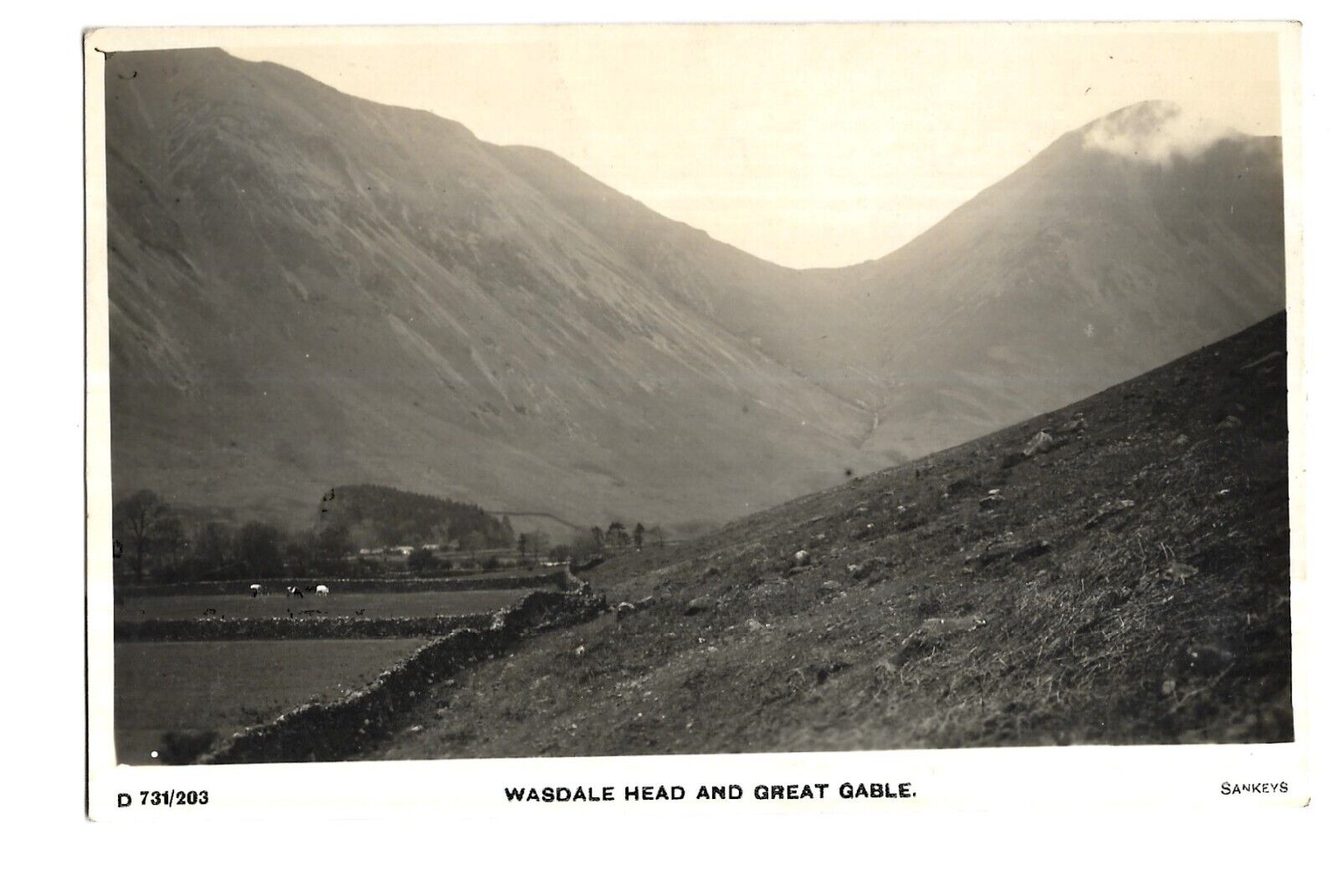 House Clearance - Cumbria. Wasdale Head and Great Gable. R/P by Sankey. Posted at Seascale.