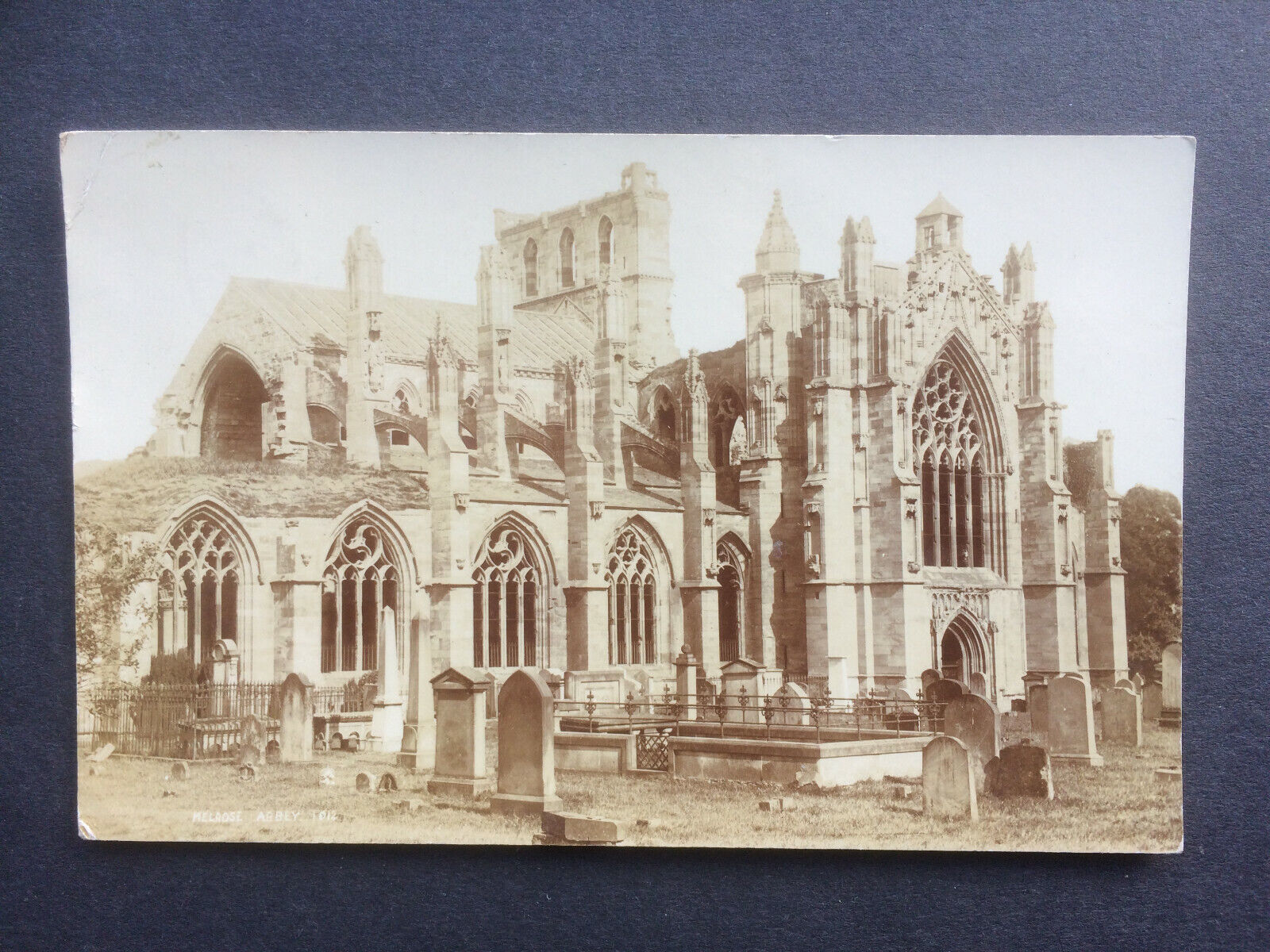 House Clearance - Vintage Real Photo Service - Melrose Abbey......Posted 1904