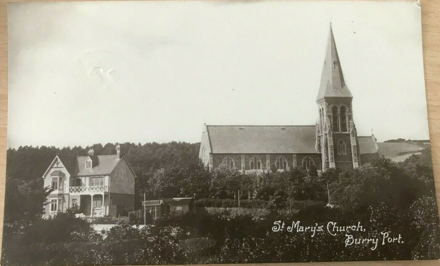House Clearance - BURRY PORT ST MARY'S CHURCH 1913 FJ MORGAN REAL PHOTO POSTCARD