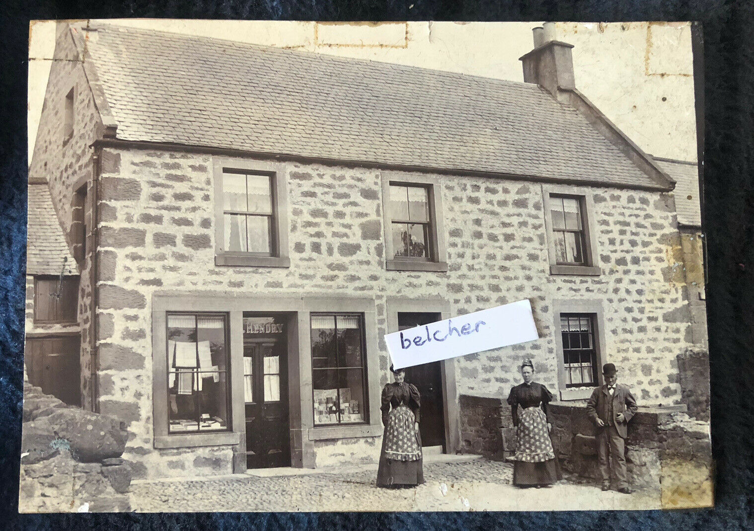 House Clearance - c1900 Swinton Nr Duns Hendry Shop Front Berwickshire Vintage Card Backed Photo