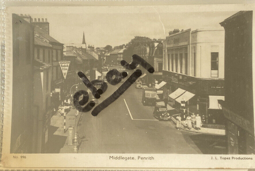 House Clearance - PENRITH VINTAGE POSTCARD NOT USED OF MIDDLEGATE SHOPS VINTAGE VEHICLES WAF.
