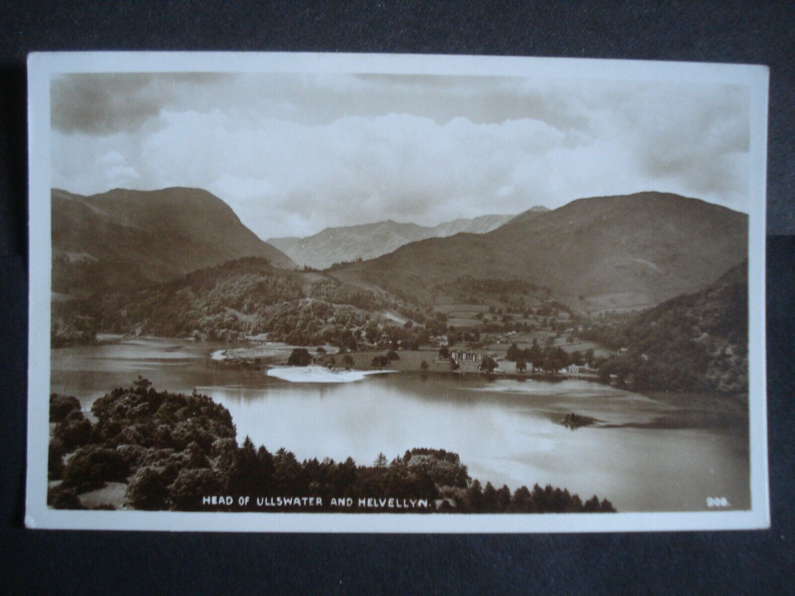 House Clearance - Unused Black & White Post Card Head of Ullswater and Helvellyn