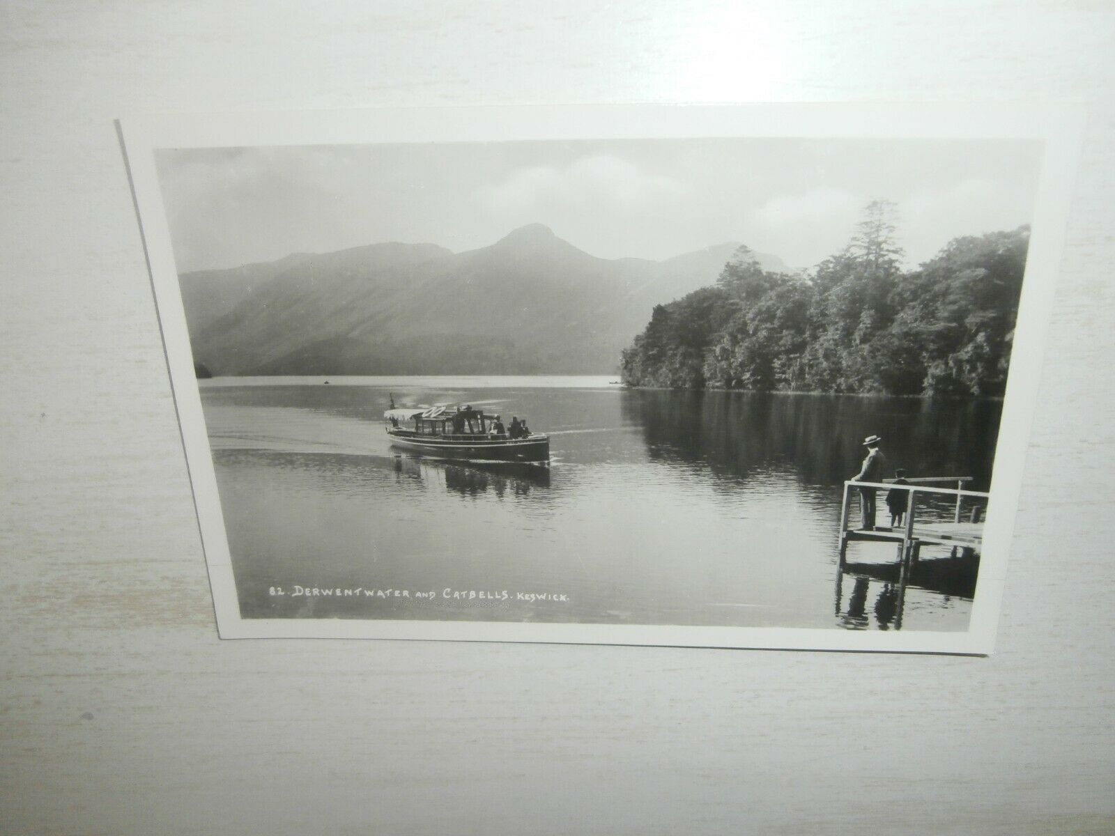 House Clearance - Keswick Cumbria - Derwentwater/Catbells - motorboat real photo service ( 96a )