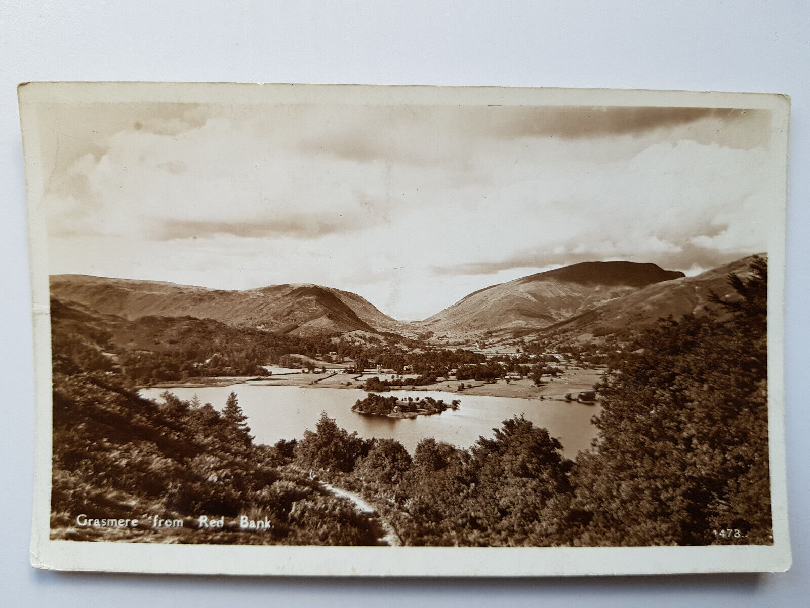 House Clearance - Vintage Service - Grasmere from Red Bank Lake District Real Photo RPPC B&W