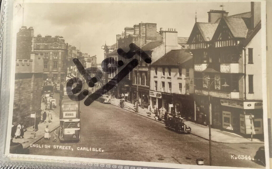 House Clearance - CARLISLE VINTAGE POSTCARD POSTED 1955 OF ENGLISH ST  GOOD CONDITION RP CARD
