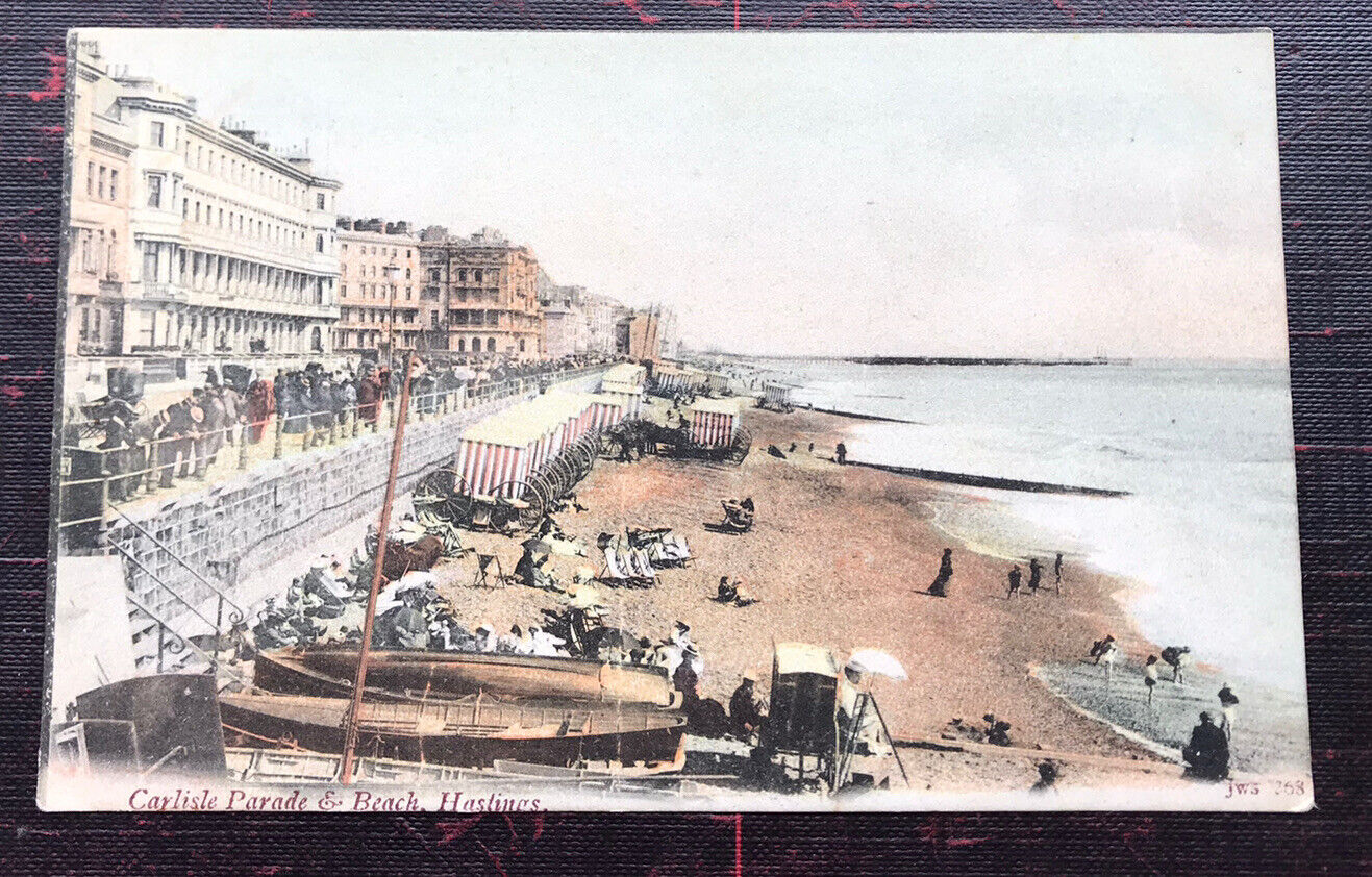 House Clearance - Carlisle Parade And Beach Hastings Sussex Post Card