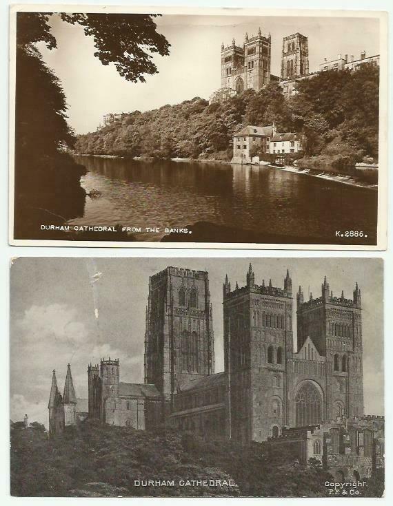 House Clearance - 2 x B&W RPPC's of Durham Cathedral, Durham