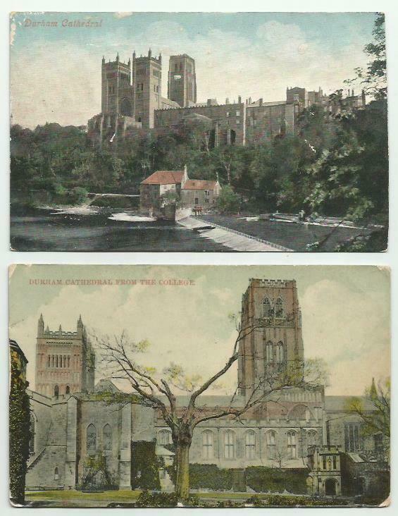 House Clearance - 2 x Coloured PC's of Durham Cathedral, Durham