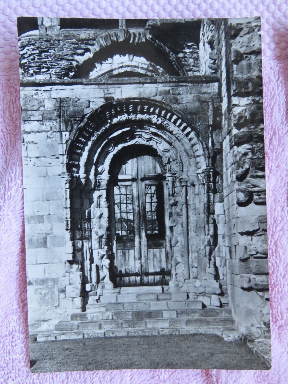 House Clearance - 2 Vintage 1960s? Jedburgh Abbey Doorway to Cloister Real Photo Service