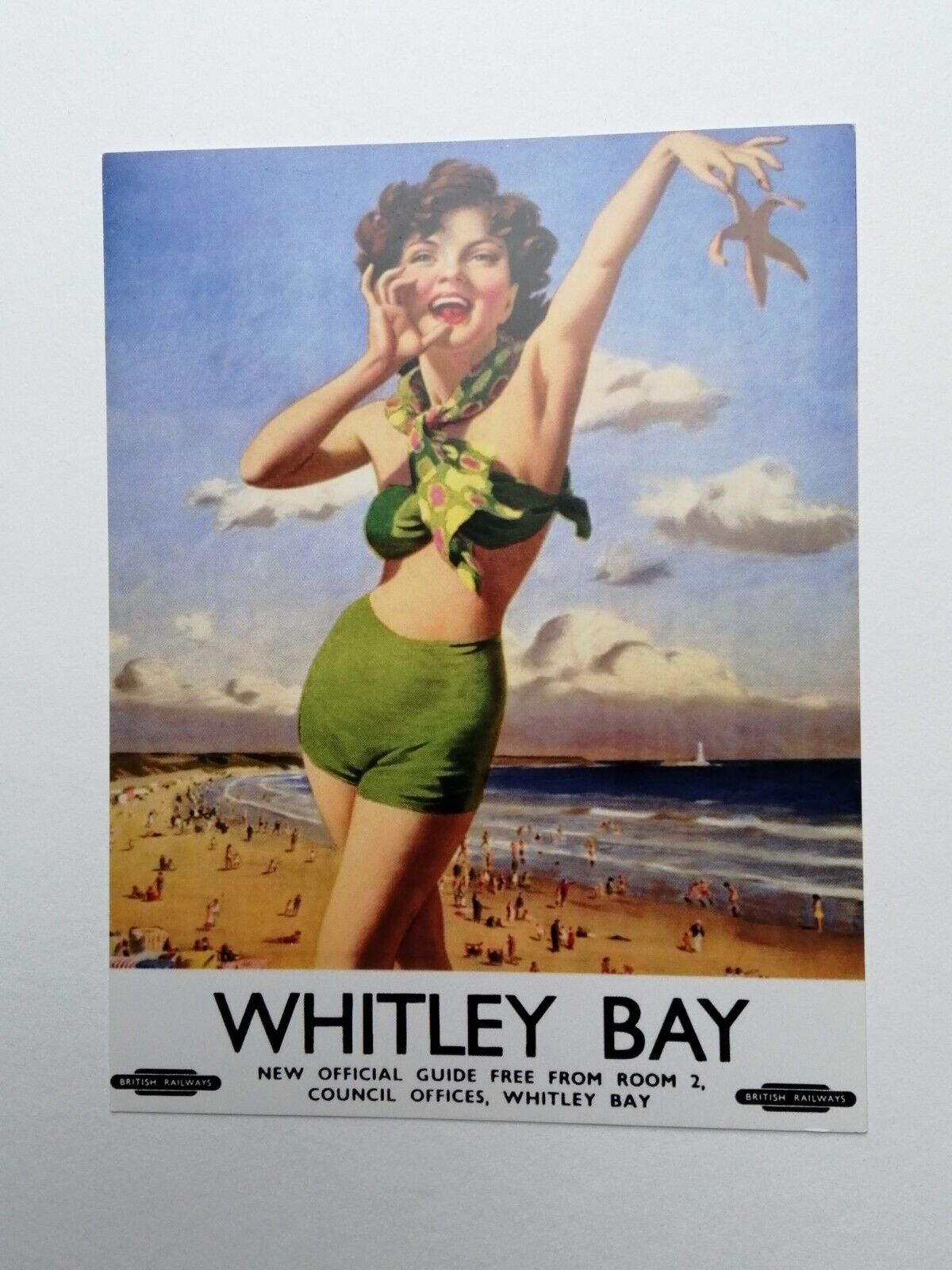 House Clearance - Vintage Tourist Poster on a Service Whitley Bay