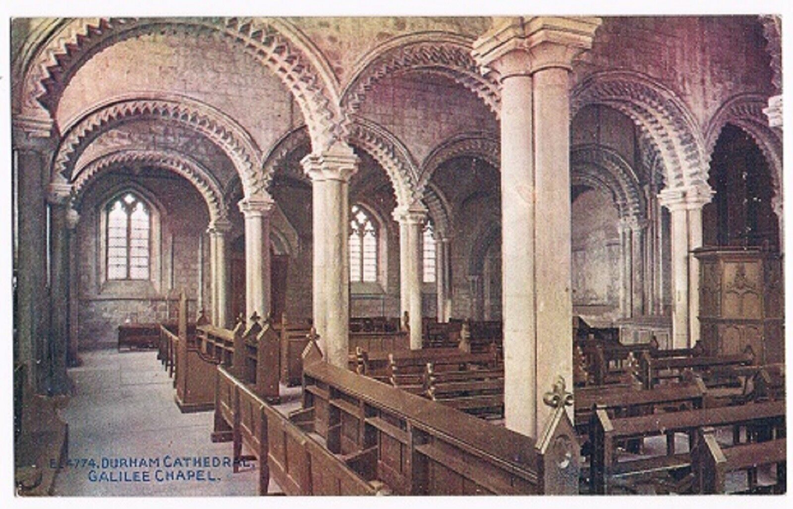 House Clearance - DURHAM CATHEDRAL, GALILEE  CHAPEL.  CO.DURHAM. OLD POSTCARD