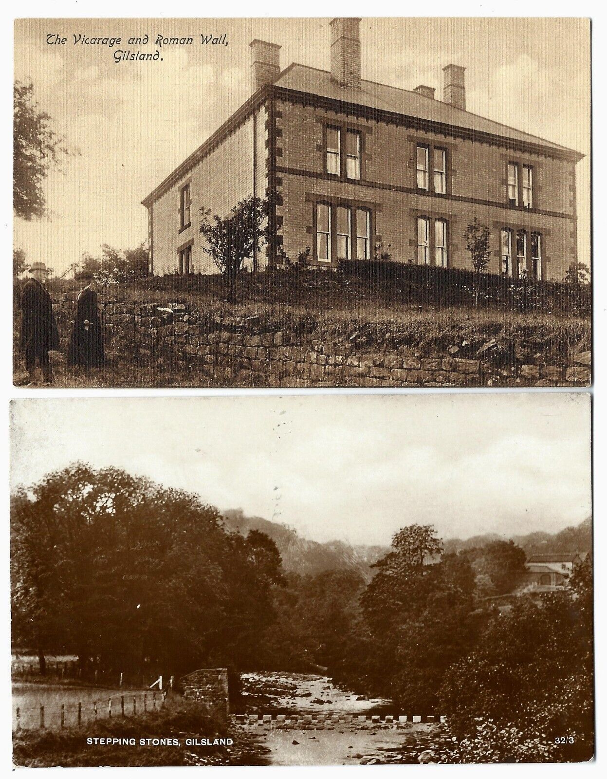 House Clearance - 2 x GILSLAND, Cumbria - Vicarage & Roman Wall + Stepping Stones  c.1910 & 1932