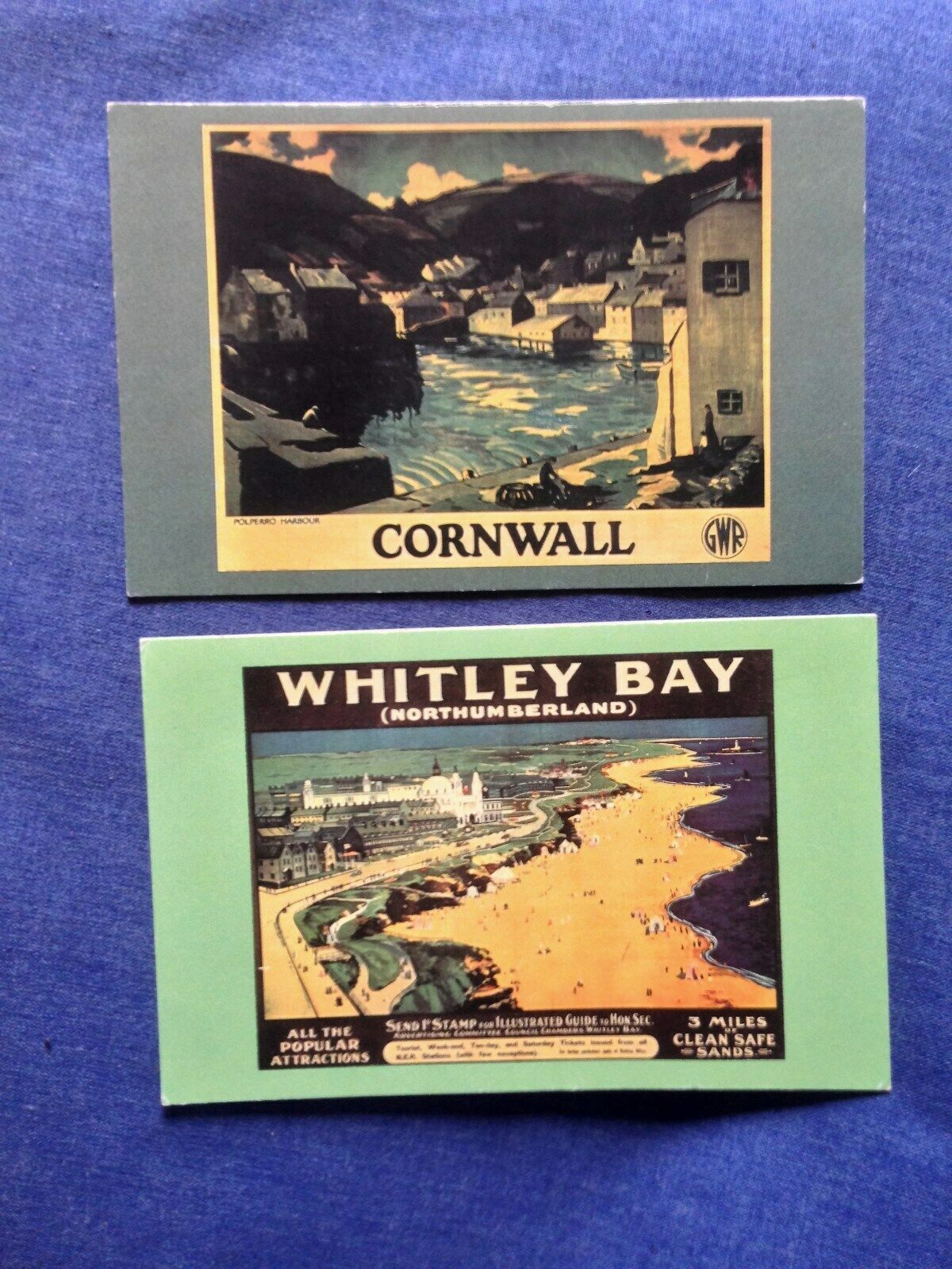 House Clearance - Service. Railway Posters . c 1920's.  Cornwall and Whitley Bay.  (J)