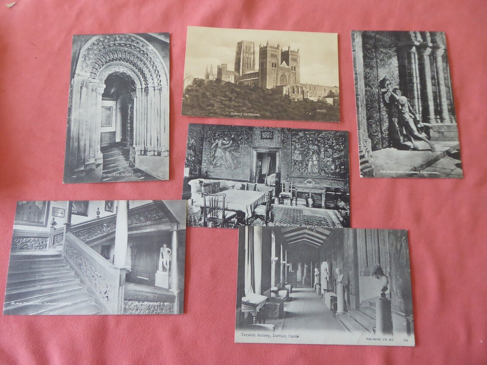House Clearance - 6 OLD POSTCARDS OF DURHAM CATHEDRAL AND CASTLE
