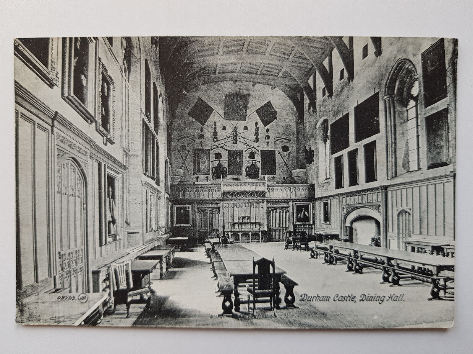 House Clearance - Vintage Service - Durham Castle Dining Hall B&W