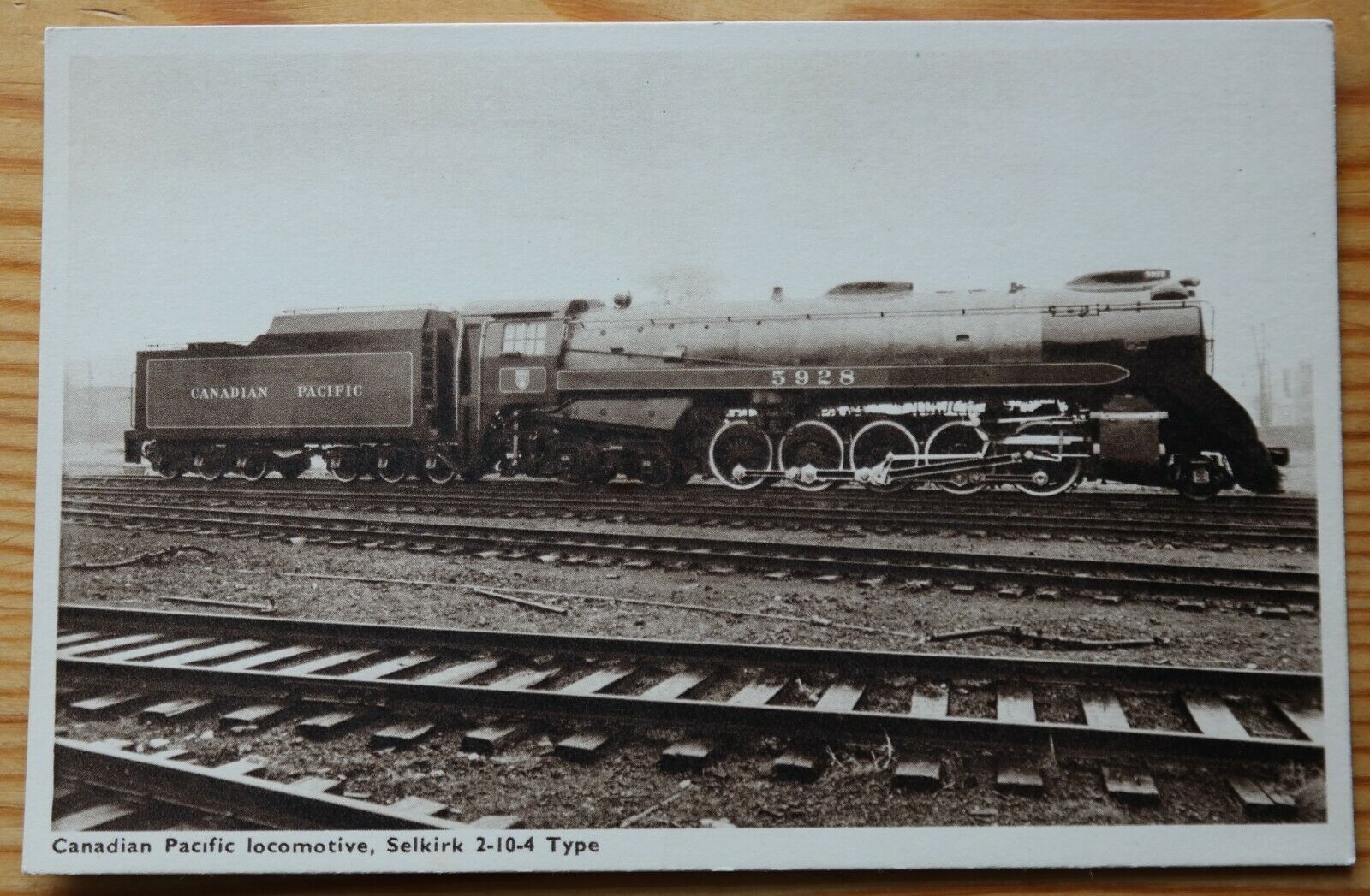 House Clearance - VINTAGE POSTCARD - CANADIAN PACIFIC LOCOMOTIVE "SELKIRK" 2-10-4 type.