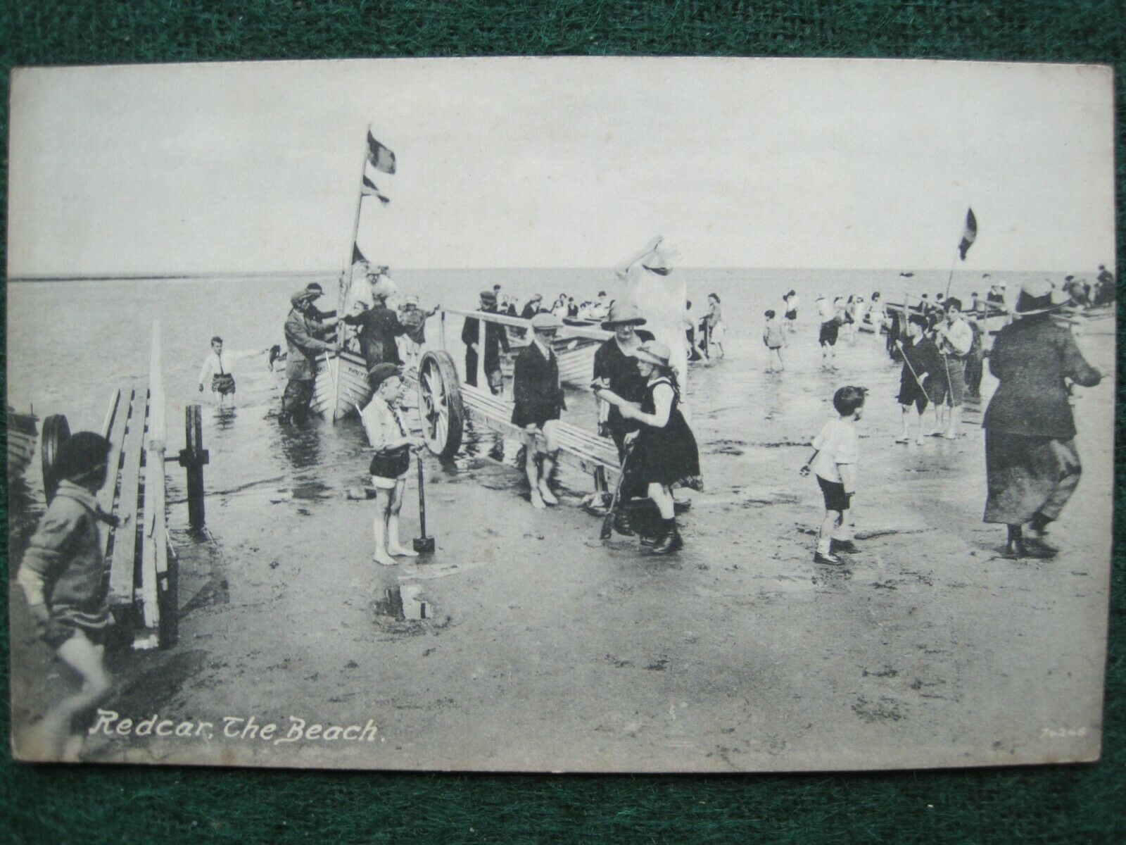 House Clearance - YORKSHIRE,  REDCAR, THE BEACH,  OLD POSTCARD.