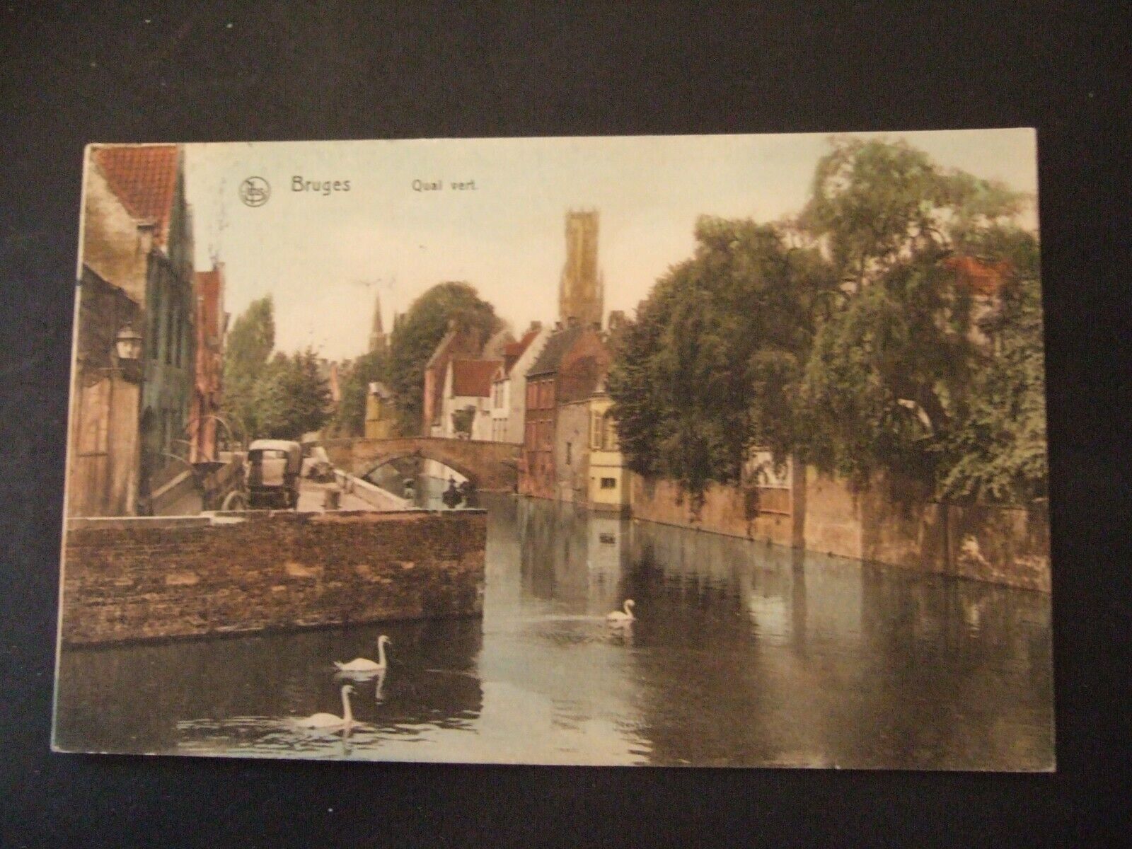 House Clearance - Service. Bruges, Quai vert. Posted to "High Briery", Keswick, 1913. Ed Nels.