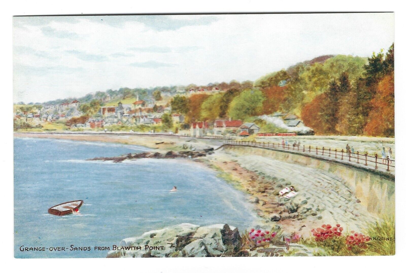 House Clearance - A R Quinton Cumbria card; Salmon 2764. Grange over Sands Blawith Point, pristine